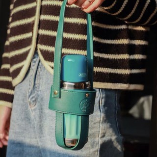 Túi Da Đựng Bình Nước Giữ Nhiệt Nhỏ Gọn Có Ống Hút Họa Tiết starbucks