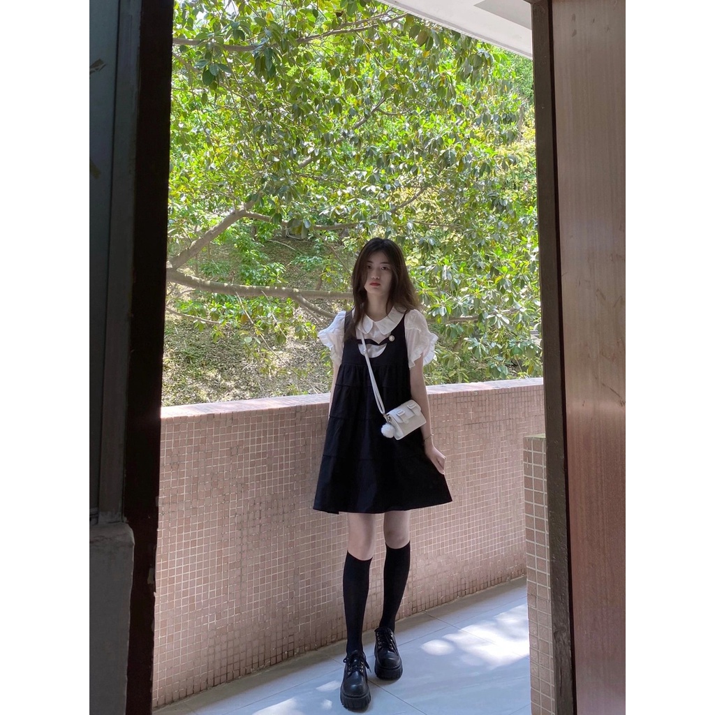 Đầm Hai Dây Giả Hai Mảnh Kiểu Búp Bê Dễ Thương Ngọt Ngào Thời Trang Mùa Hè