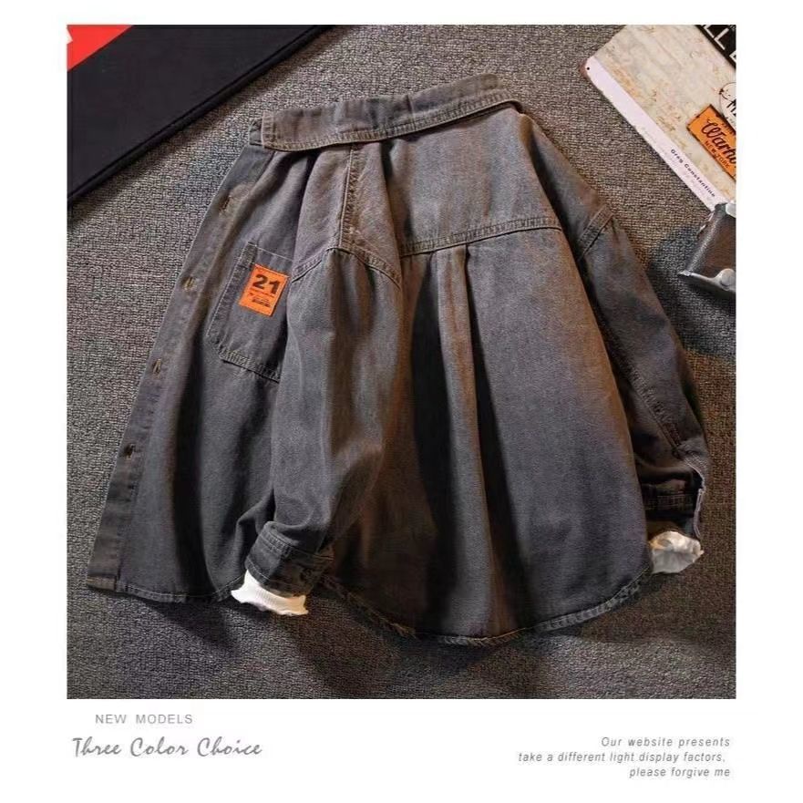 Hàng Mới Về Áo Sơ Mi Denim Phong Cách Hàn Quốc Thời Trang Xuân Thu Mới 2023 Cho Bé Trai