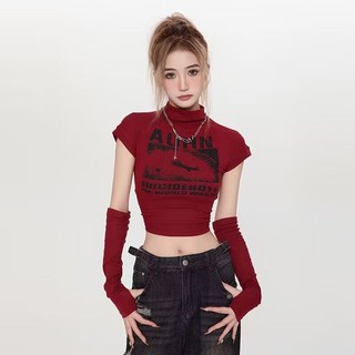 Áo Thun Top Tay Ngắn Lên Nhau Phong Cách Mỹ Cổ Điển Thời Trang Mùa Hè Cho Nữ