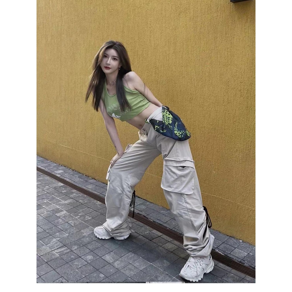 Quần Dài Ống Rộng Lưng Cao Phong Cách Retro Mỹ Thời Trang Xuân Hè Hàng Mới Chất Lượng Cao Dành Cho Bạn Nữ