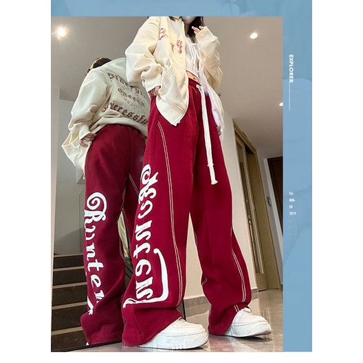 Quần Ống Rộng Dây Rút Phong Cách Đường Phố Chất Lượng Cao Phong Cách Mới Mùa Hè Cho Nữ 150kg