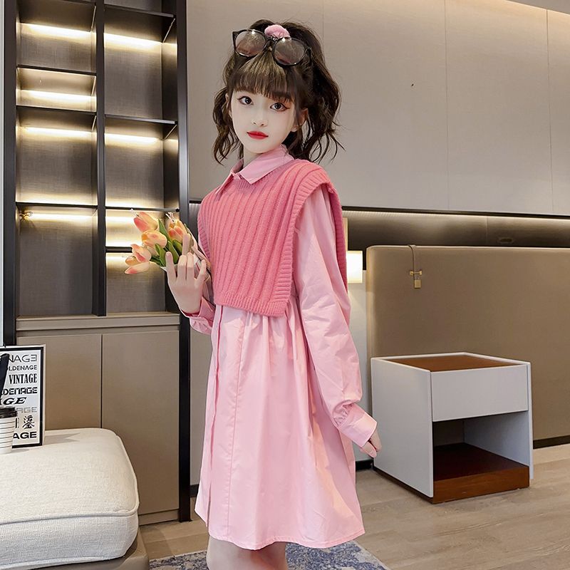 Đầm Sơ Mi Phong Cách Hàn Quốc Cho Bé Gái