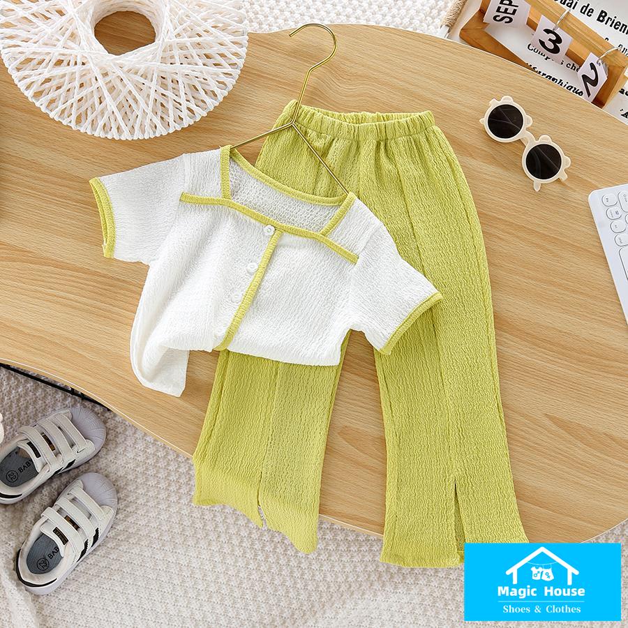 Set Áo Thun Ngắn Tay Và Chân Váy Phong Cách Pháp Thời Trang Mùa Hè Cho Bé Gái