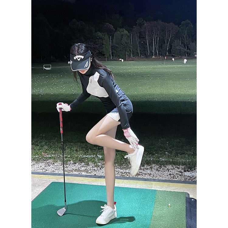 Áo Thun Chơi Golf Tay Dài Dáng Ôm Co Giãn Màu Tím Nhẹ Nhàng Nhanh Khô Dành Cho Bạn Nữ