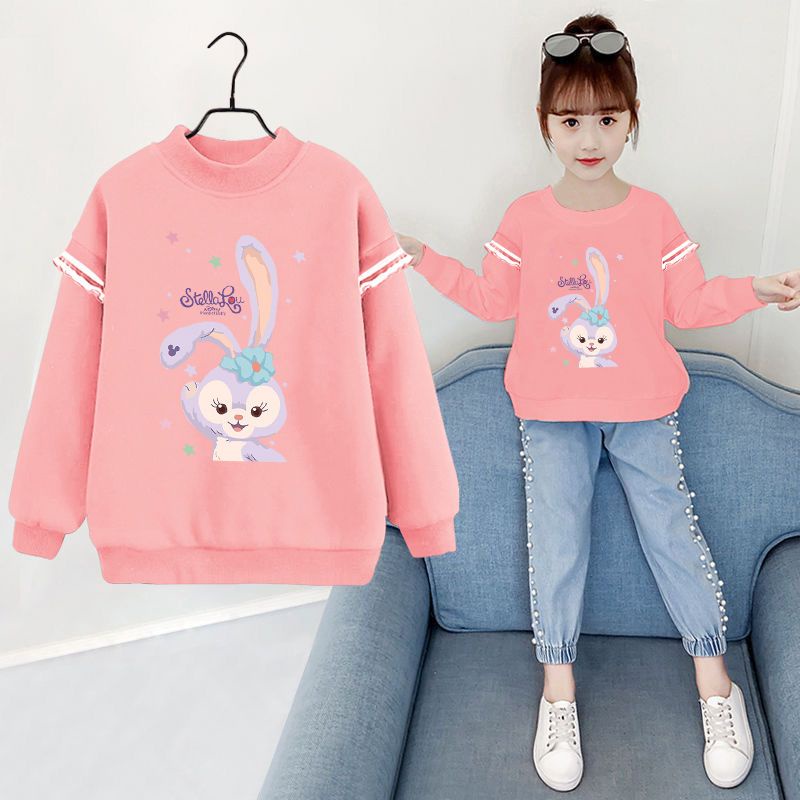 ~ áo len bé gái 2023 phong cách mới vừa lớn thời trang trẻ em dễ thương dài tay áo