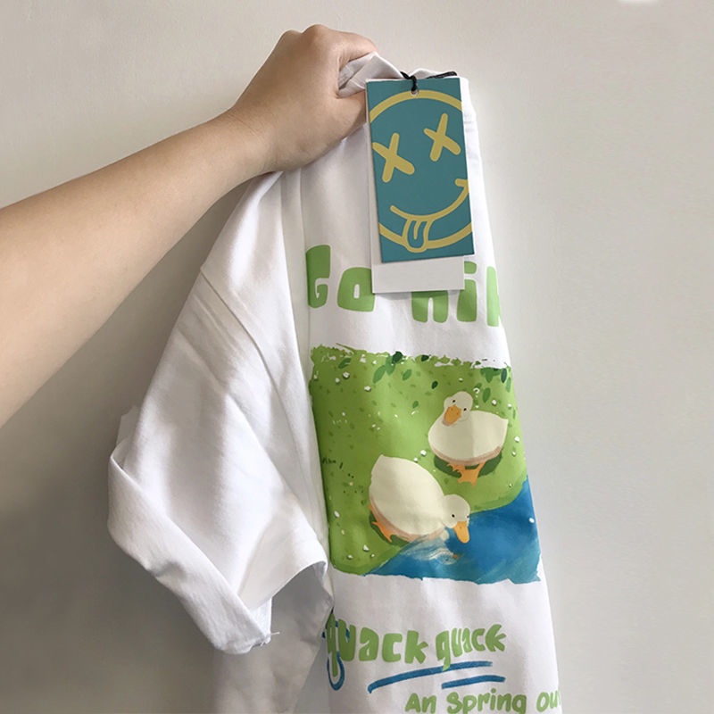 Áo Thun croptop Tay Ngắn Dáng Rộng Chất Liệu 100% Cotton Thời Trang Mùa Hè Cho Nam Và Nữ