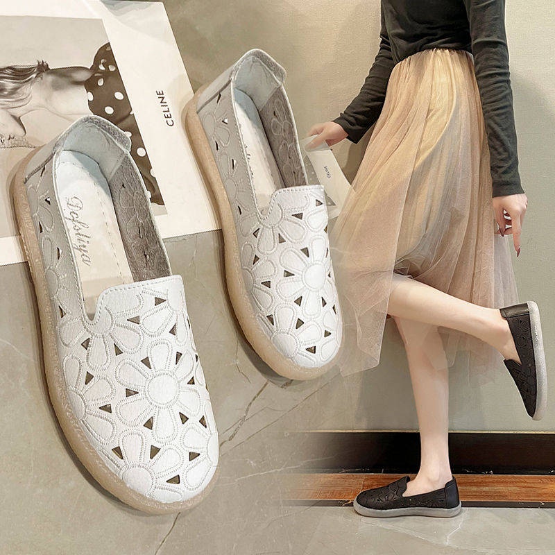 Giày Lười Đế Mềm Thêu Họa Tiết Thời Trang Mùa Xuân 2021 Cho Nữ