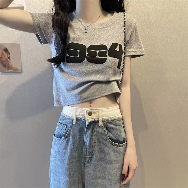 Áo Thun Tay Ngắn Cổ Tròn Dáng Rộng Phong Cách Hàn Quốc Thời Trang Mùa Hè Xinh Xắn Cho Nữ