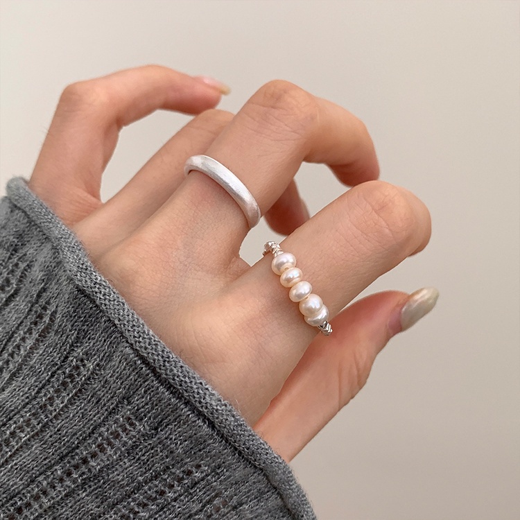 Nhẫn Bạc 925 Đính Hạt Thời Trang Đơn Giản Cá Tính Cho Nữ