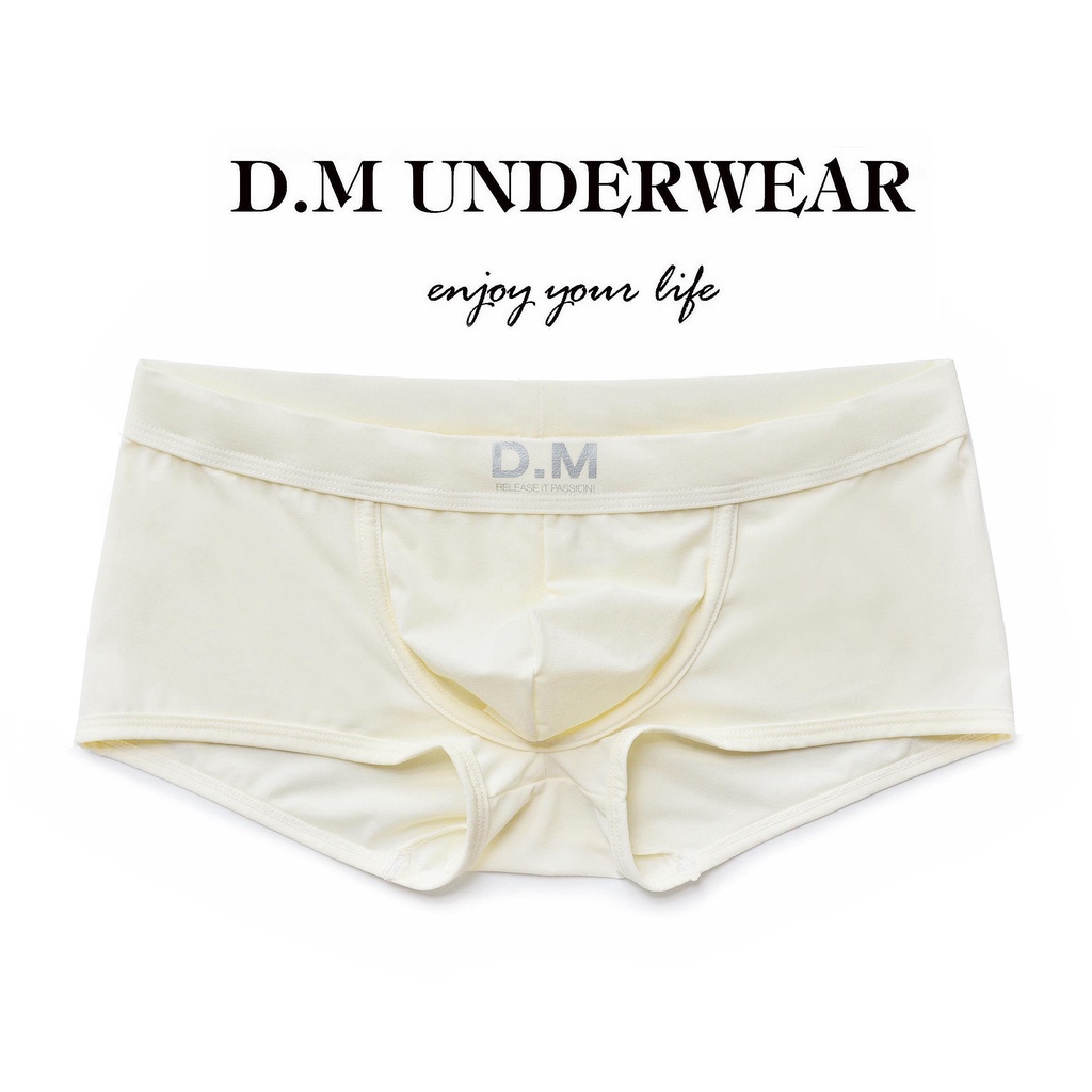 Quần Lót Boxer Nylon Lưng Thấp Thoáng Khí Màu Trắng Đen Gợi Cảm Cho Nam N001-1