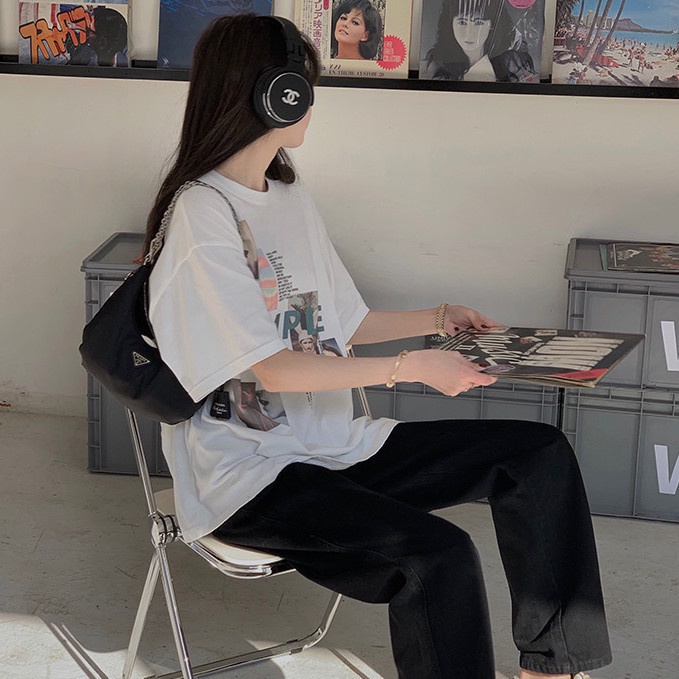 Áo Thun Ngắn Tay Form Rộng Phong Cách Năng Động Trẻ Trung Dành Cho Nữ