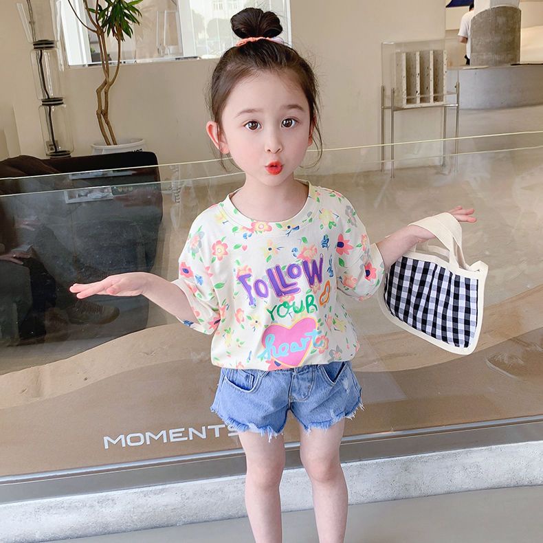 Áo Thun Mùa Hè Tay Ngắn Phong Cách Thời Trang Mới 2023 Dành Cho Bé Gái