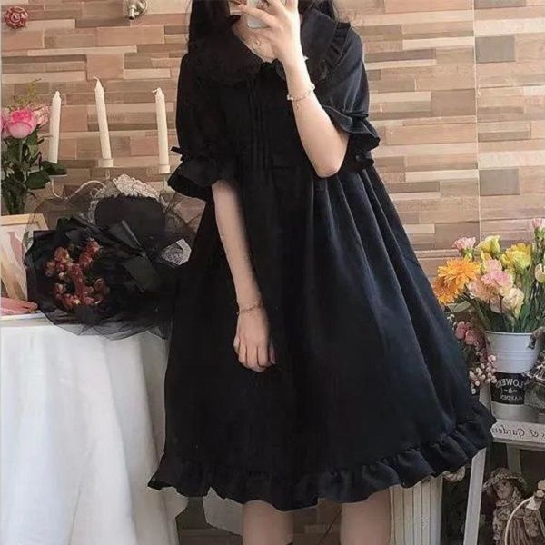 Đầm Chữ A Dáng Rộng Cổ Búp Bê Mềm Mại Thời Trang Cho Nữ