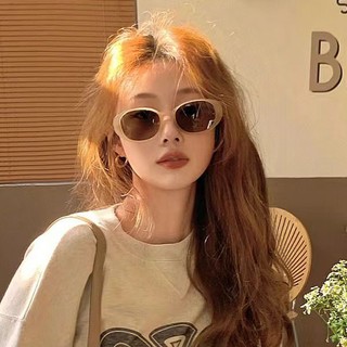 Hàn quốc phiên bản màu nâu hình oval là một sự kỳ lạ của kính râm lõm kính râm nữ đường phố mặt tròn sun kính