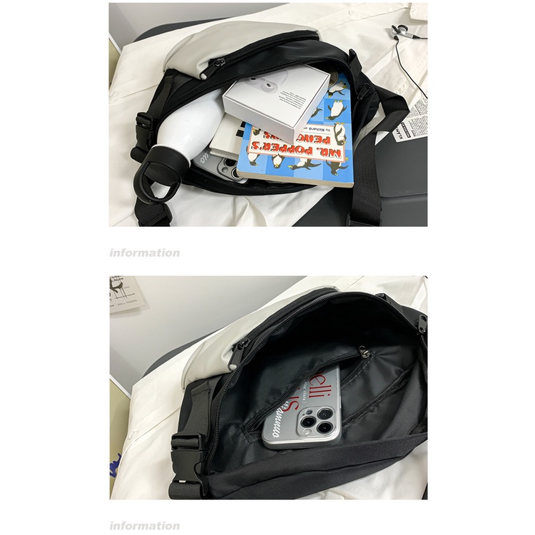 Túi Đeo Chéo Ngực Chống Thấm Nước Phong Cách Hàn Quốc Đơn Giản Dành Cho Nam Nữ