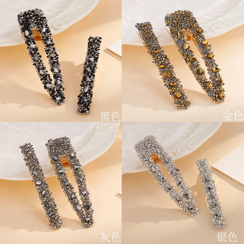Xiao Xiangfeng Kẹp Tóc Đính Kim Cương Lấp Lánh Phong Cách Nữ Thần Hàn Quốc Wen Jiaying Celebrities