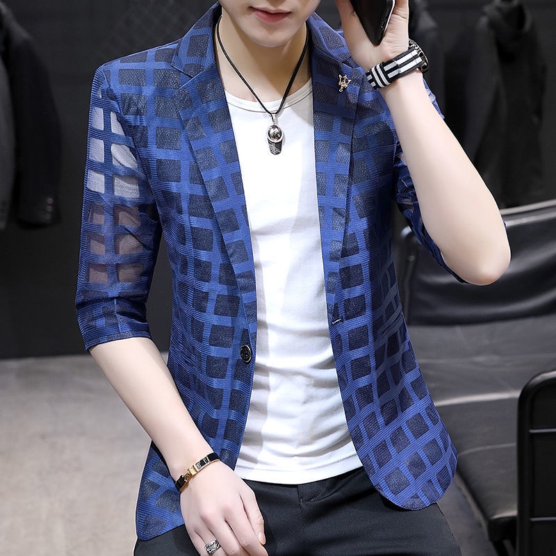 Áo Khoác Blazer Mỏng Tay Lửng 40% Phong Cách Hàn Quốc Cho Nam
