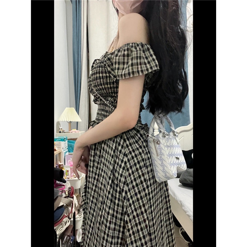 [Bán Chạy] Đầm Dài Dáng Ôm Không Dây Hở Vai Kiểu Pháp Hepburn Thời Trang Mùa Hè Cho Nữ