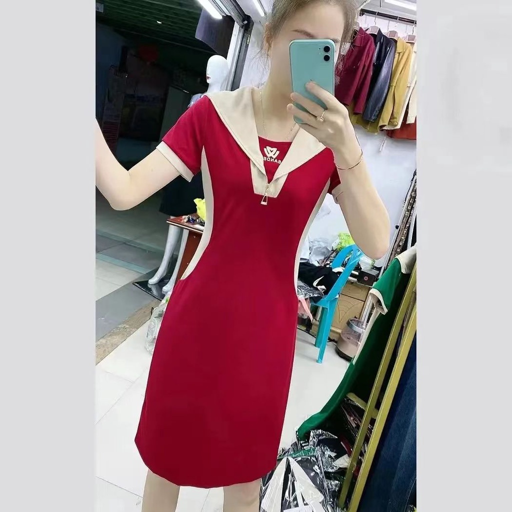 Giao Hàng Trong Ngày 2023 Đầm Tik Tok Bán Chạy Dáng Ôm Thanh Lịch Thời Trang Cỡ Lớn mm Che Bụng Giữa Tuổi Trẻ Trung