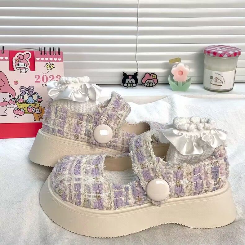 Giày Mary Jane Nhật Bản Đế Dày Tăng Chiều Cao Thời Trang Mùa Xuân 2023 Cho Nữ