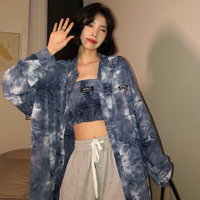 Áo Sơ Mi Tay Dài Nhuộm Màu Phong Cách Hong Kong Cổ Điển Thời Trang Cho Nữ