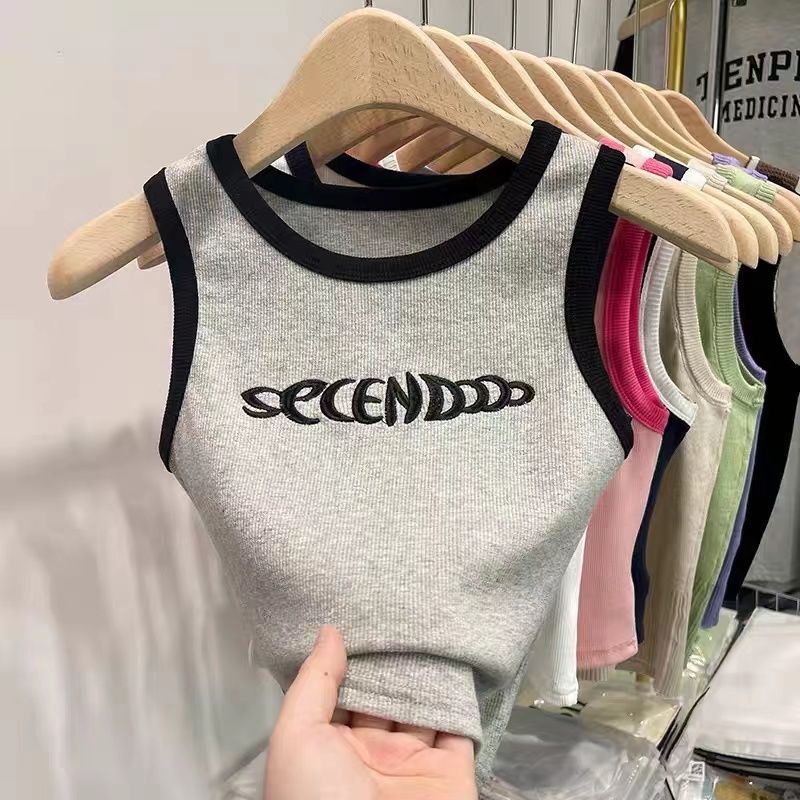 Áo Hai Dây Dáng Ngắn Màu Hồng Phong Cách Retro Mỹ Thời Trang Mùa Hè Cho Nữ