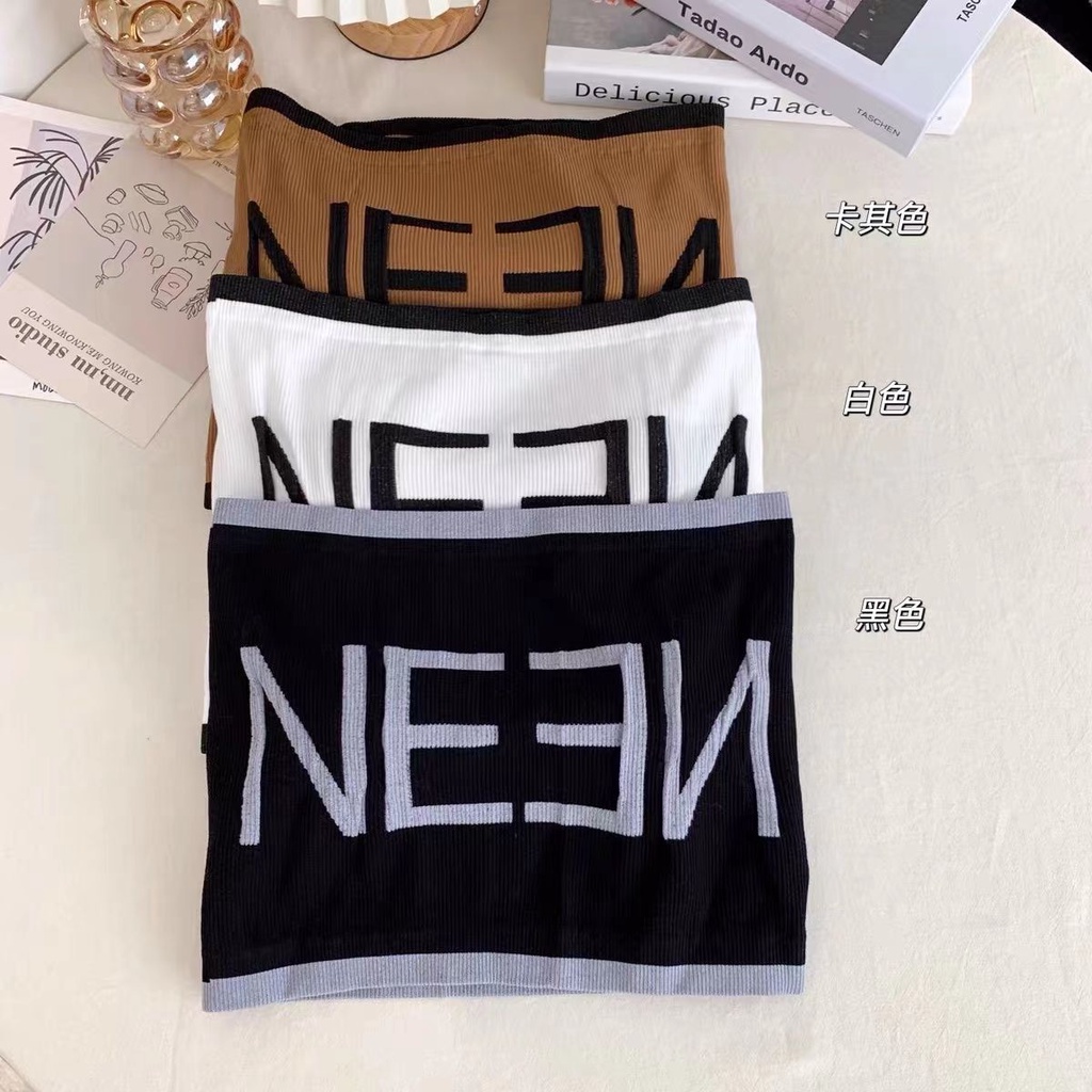 Hàng Mới Về Bán Chạy ~ Áo Ống Không Dây In Chữ Phong Cách Bán Chạy Cho Nữ