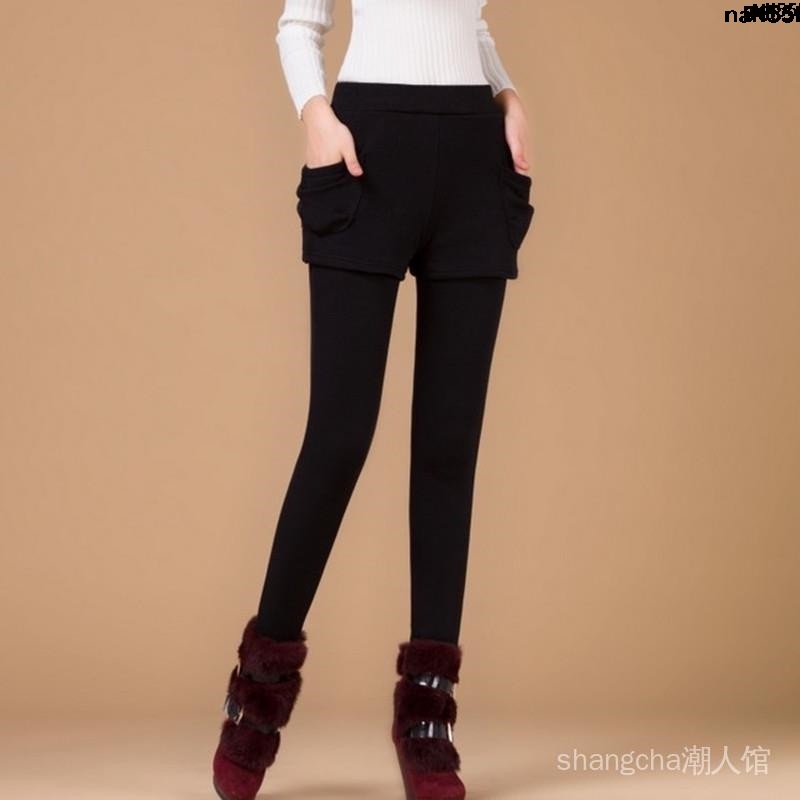 Quần Legging Dài Mỏng Giả Váy Mỏng Cỡ Lớn Màu match Mùa Thu Đông Cho Nữ {