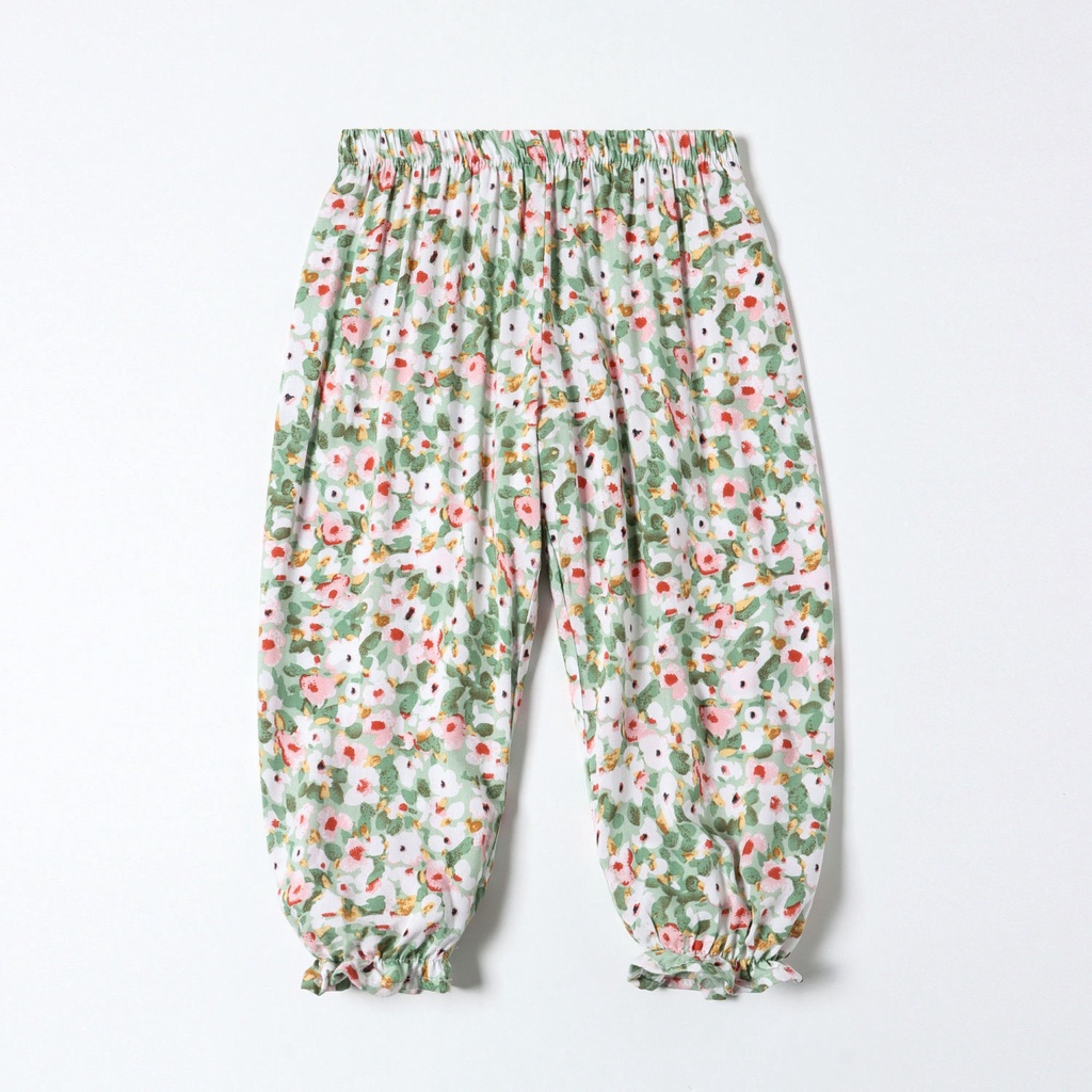 Hàng Có Sẵn ~ [Khuyến Mãi] Quần Cotton Lụa Mỏng Dáng Rộng Thoáng Khí Chống Muỗi Phong Cách Đồng Quê Cho Bé Gái Mặc