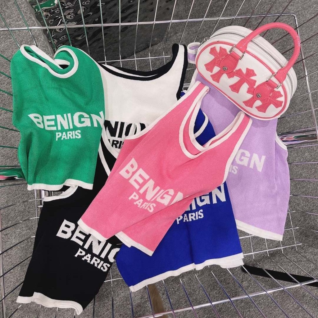 Áo Hai Dây Dệt Kim Màu Trơn In Chữ Phong Cách Hàn Quốc Thời Trang Mùa Hè Hàng Mới 100kg Dành Cho Búp Bê Barbie / Barbiecore