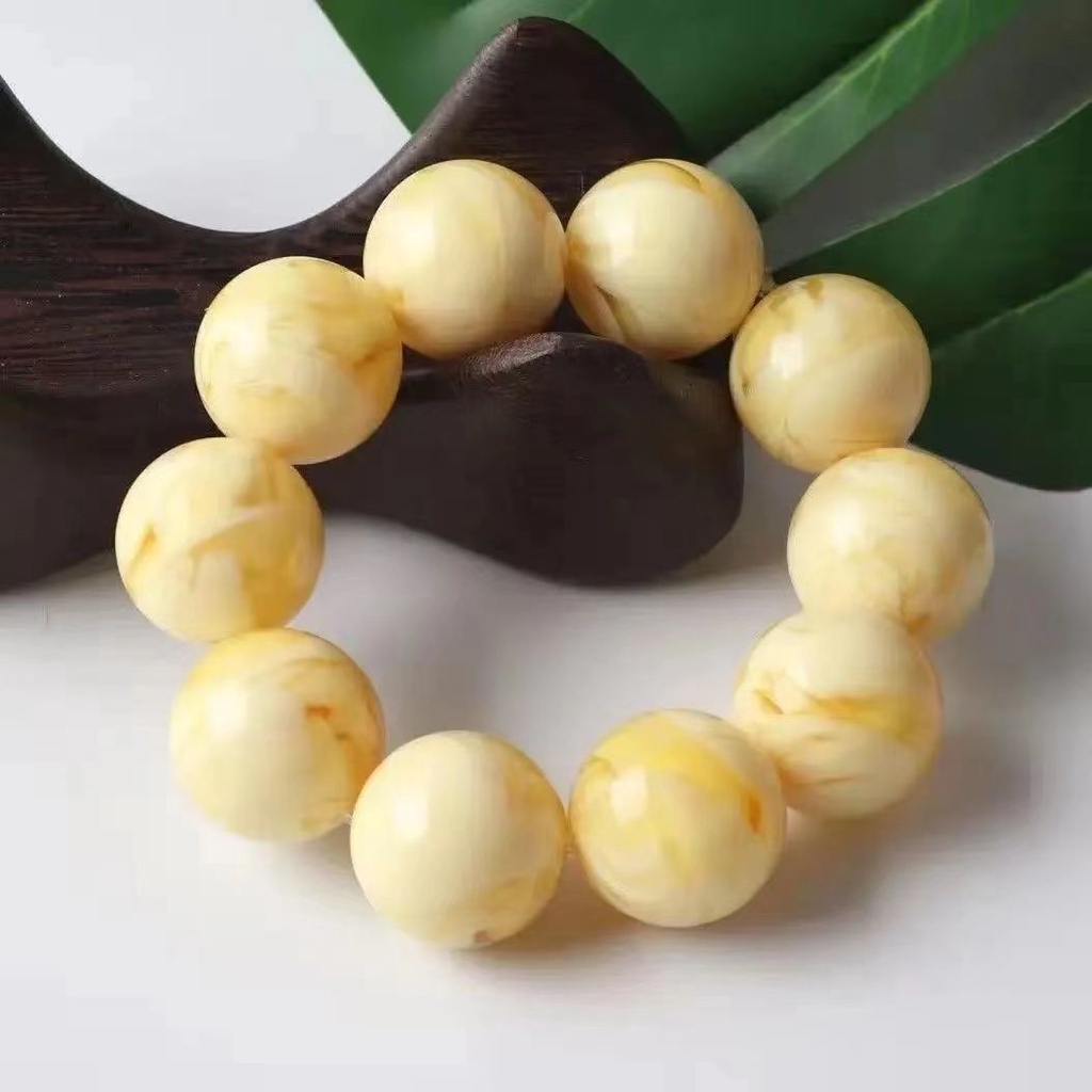Vòng Tay Hạt Đá Hổ Phách Phách Dạ Quang 6.3 Dành Cho Nam Và Nữ