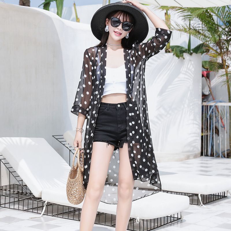 Áo Khoác Cardigan Chống Nắng Dáng Rộng Chất Liệu Chiffon Thời Trang Mùa Hè 2023 Mới Cho Nữ