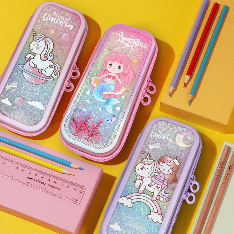 Hộp Đựng Bút Chì!Túi Đựng Bút Chì!Bóp Viết Cỡ Lớn Đính Kim Tuyến Lấp Lánh Dễ Thương Phong Cách Hàn Quốc Cho Bé Gái