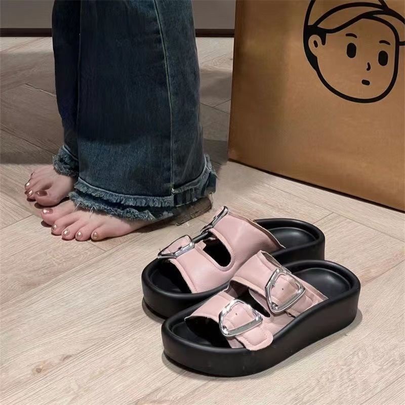 Phong Cách Mới ~ Dép Sandal Đế Dày Cao Cấp Thời Trang Mùa Hè 2023 Phong Cách Pháp Cho Nữ