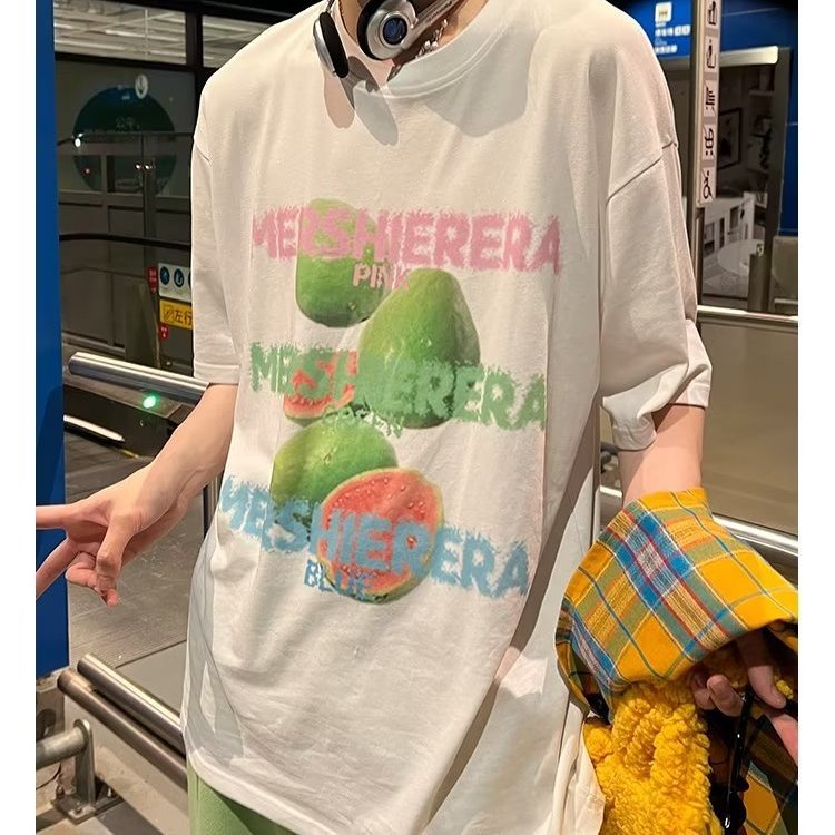 Áo Thun Tay Ngắn Dáng Rộng In Chữ Màu Sắc Ngọt Ngào Thời Trang Mùa Hè Cho Nam Và Nữ