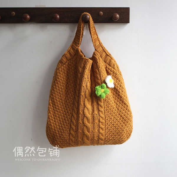 Túi Xách Đan Len Phong Cách Nhật Bản Thời Trang Mới Năm 2021 Cho Nữ