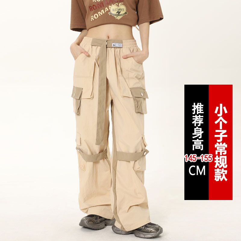 Quần Yếm Lưng Cao Ống Rộng Phối Màu Phong Cách Hip Hop Đường Phố Mỹ Thời Trang Cao Cấp