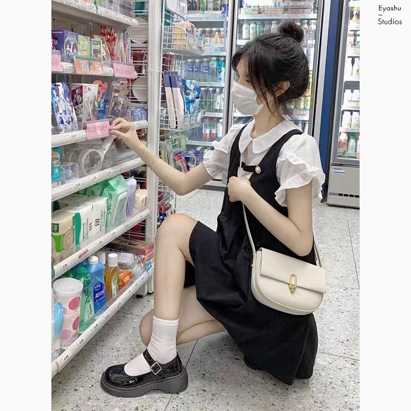 Đầm Hai Dây Giả Hai Mảnh Kiểu Búp Bê Dễ Thương Ngọt Ngào Thời Trang Mùa Hè