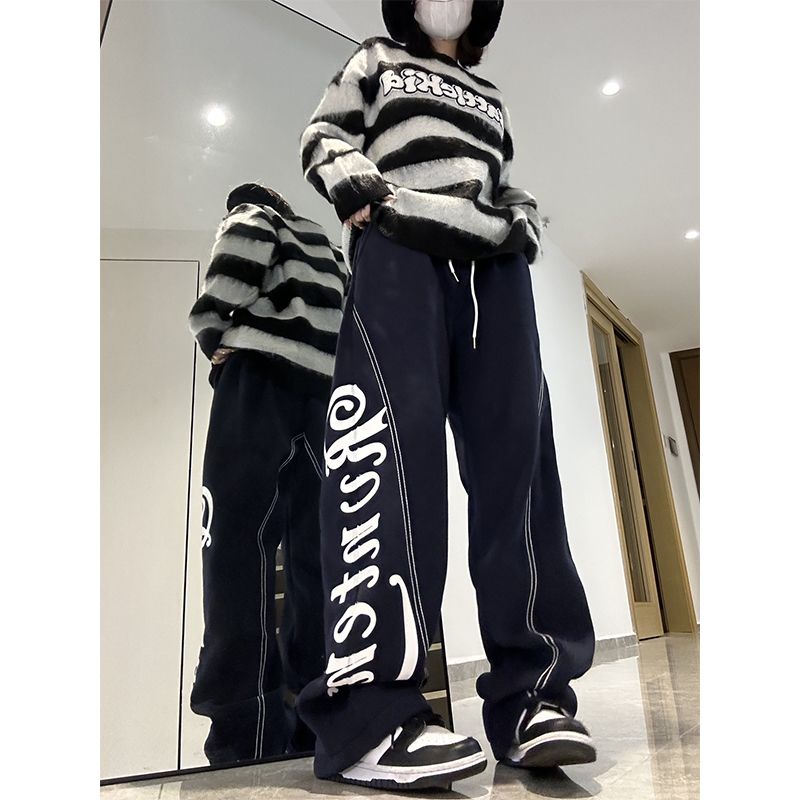 Quần Ống Rộng Dây Rút Phong Cách Đường Phố Chất Lượng Cao Phong Cách Mới Mùa Hè Cho Nữ 150kg