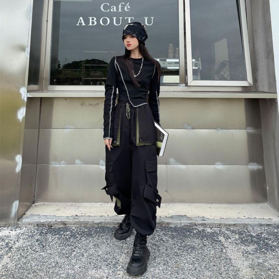 Quần Yếm Lưng Cao Dáng Rộng Thời Trang Xuân Hè Phong Cách Hàn Quốc Cho Nữ