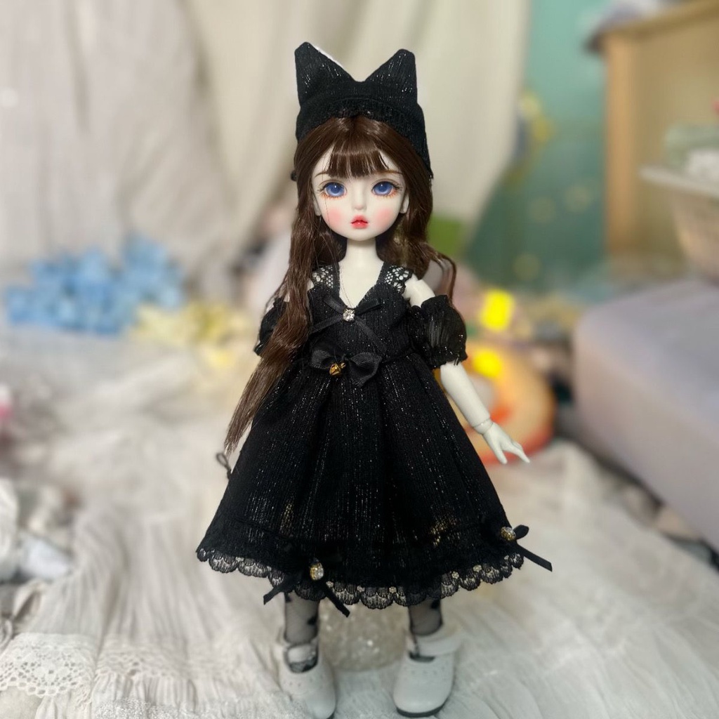 Búp Bê bjd 3D Mắt Thật 30cm 30cm bjd Mặc Đầm 3D Dễ Thương Cho Bé Gái 8.5