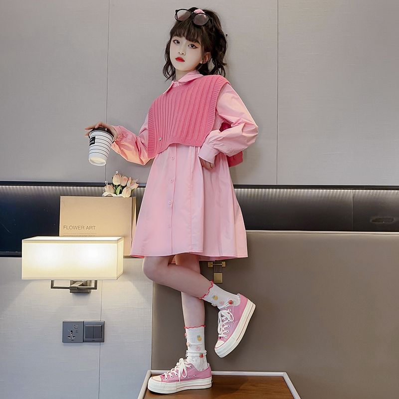 Đầm Sơ Mi Phong Cách Hàn Quốc Cho Bé Gái