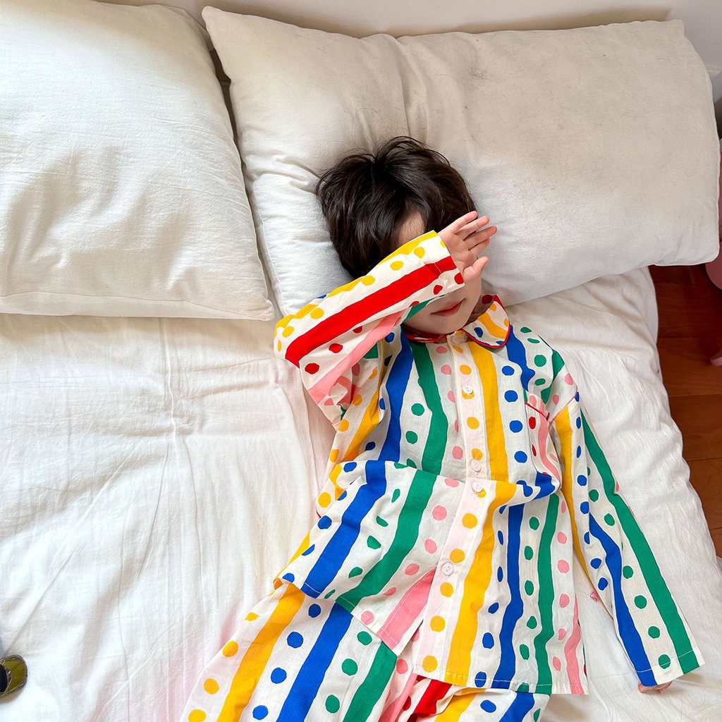 Boys 'pyjama trẻ em xuân thu 2023 phong cách mới phim hoạt hình thời trang vừa lớn bộ đồ trẻ em thường bé trai dài tay đồ mặc nhà