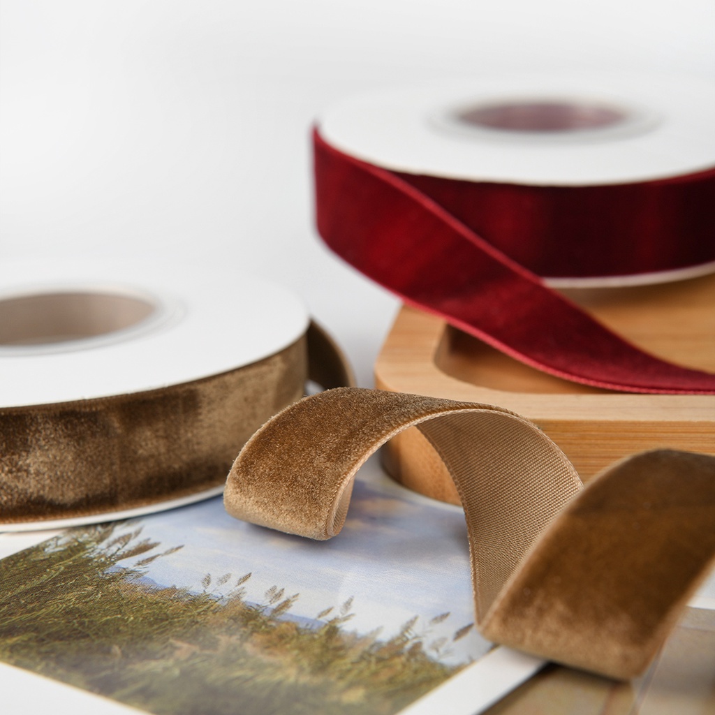 Nhung Ruy Băng Nơ DIY Chất Liệu Nhung Đỏ Trang Trí Ruy Băng Phụ Kiện Tóc Phụ Kiện Ruy Băng Đổ Xô Ruy Băng