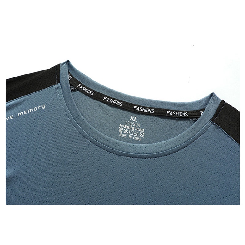 Áo Thun Thể Thao Tay Ngắn Cổ Tròn Dáng Rộng In Họa Tiết Nhanh Khô Thời Trang Mùa Hè Cho Nam