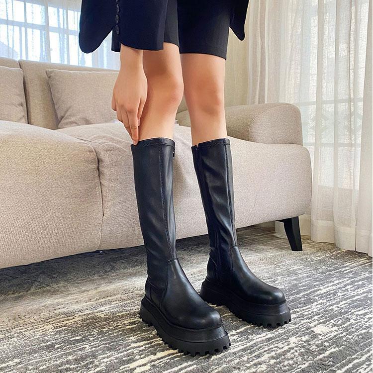Giày Bốt Cổ Thấp Đế Dày Vải Mỏng Co Giãn Phong Cách Gothic Thời Trang Mùa Thu 2023