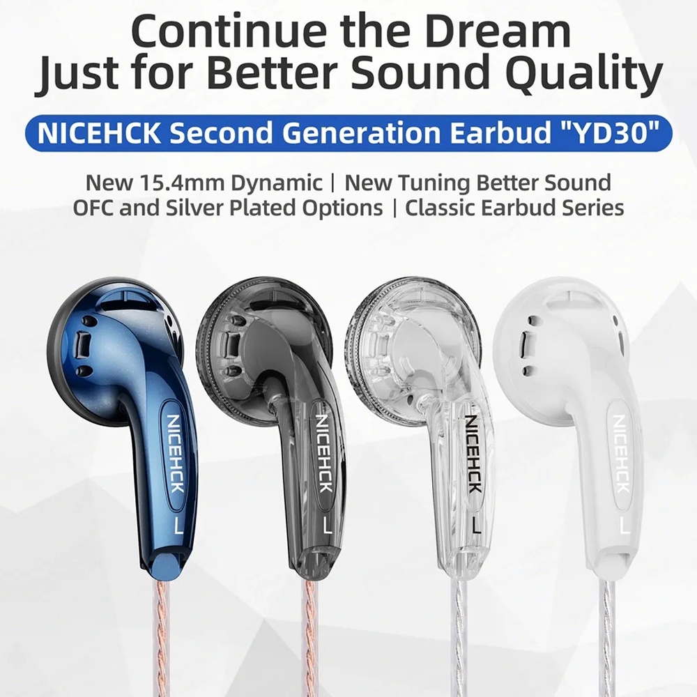 Tai Nghe Có Dây FAAEAL NiceHCK YD30 Kích Thước 3.5mm Âm Thanh HIFI 15.4mm Dành Cho Game Họp IEM