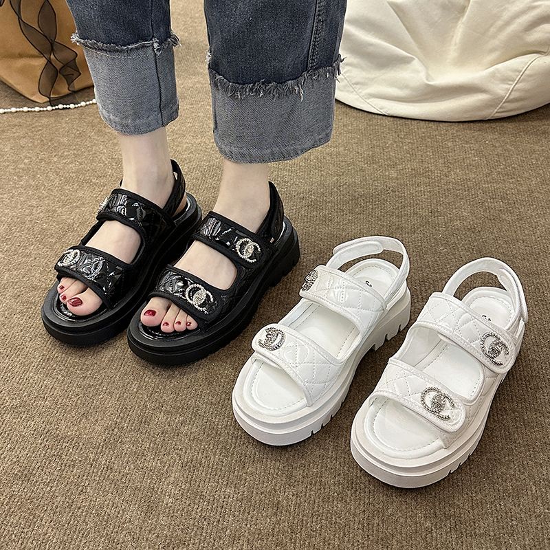 giày nữ giày đế cao xăng đan dép xăng đan nữ Giày Sandal Cao Gót Quai Dán Có Size Lớn 35-43 Thời Trang Mùa Hè Dành Cho Nữ