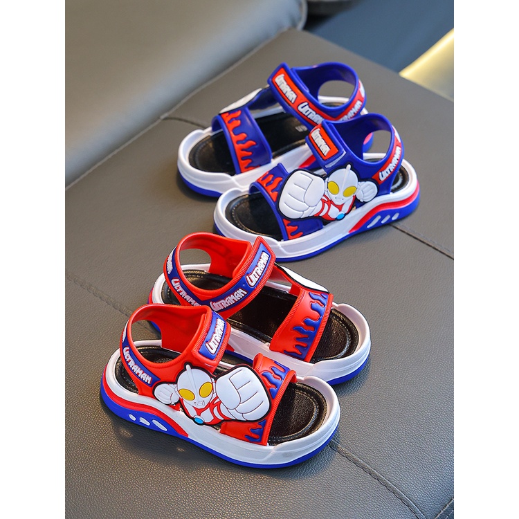 Giày Sandal Đế Mềm Chống Trượt In Hình Ultraman Thời Trang Mùa Hè 2023 Cho Bé Trai Tiểu Học